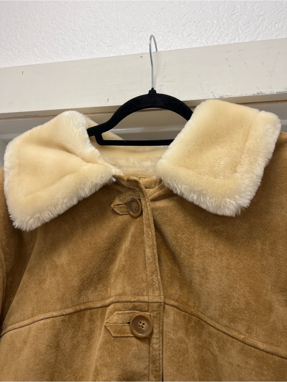 🤎 Dennis Basso Genuine Leather Shearling Coat 1X Camel Aspen Chic - Picture 4 of 9